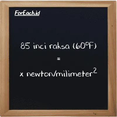 Contoh konversi inci raksa (60<sup>o</sup>F) ke newton/milimeter<sup>2</sup> (inHg ke N/mm<sup>2</sup>)